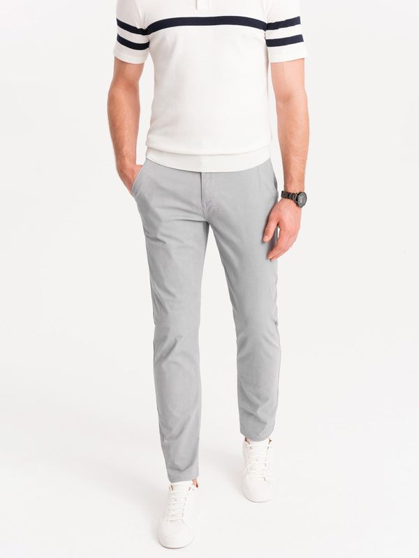 Ombre Ombre Men's chino pants with decorative waistband - gray