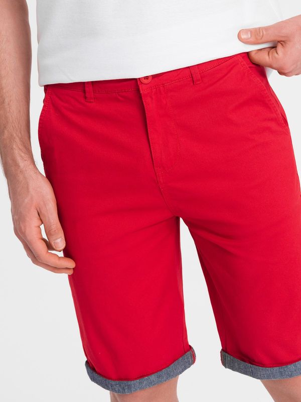 Ombre Ombre Men's chinos shorts with denim trim