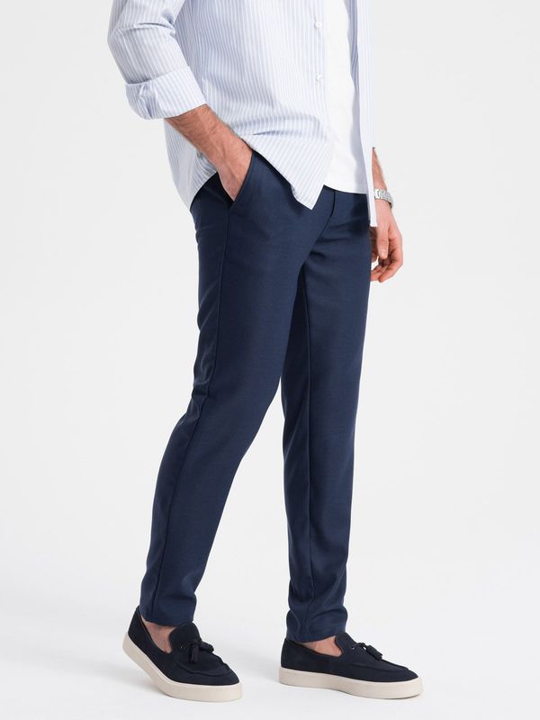 Ombre Ombre Men's classic chino SLIM FIT pants - navy blue