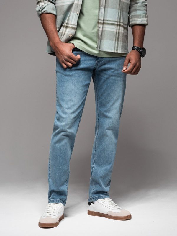 Ombre Ombre Men's classic washed REGULAR FIT jeans - light blue