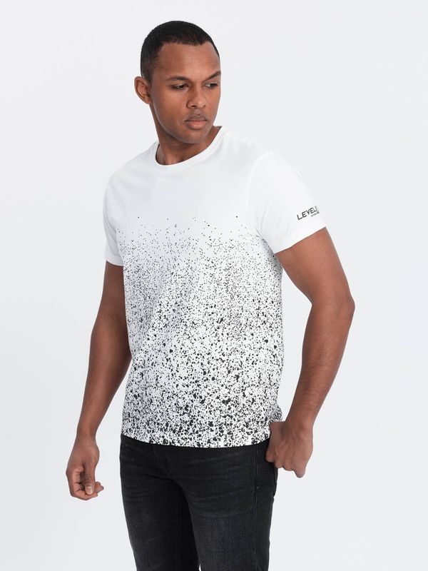 Ombre Ombre Men's cotton t-shirt with gradient print - white
