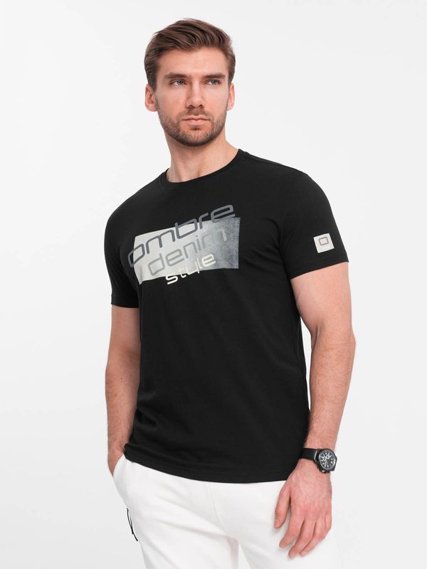 Ombre Ombre Men's cotton t-shirt with logo - black
