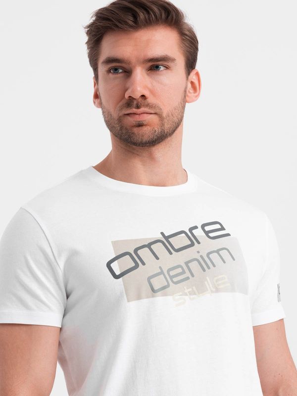 Ombre Ombre Men's cotton t-shirt with logo - white