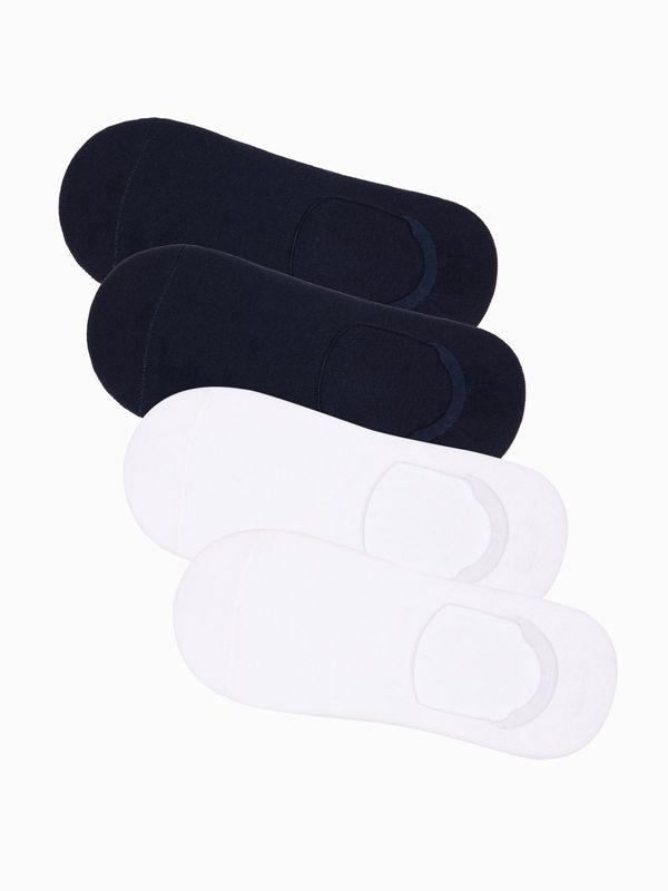 Ombre Ombre Men's foot socks 4-pack - white and navy OM-SOSS