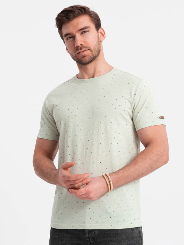 Ombre Ombre Men's full-print t-shirt with colorful letters - light green