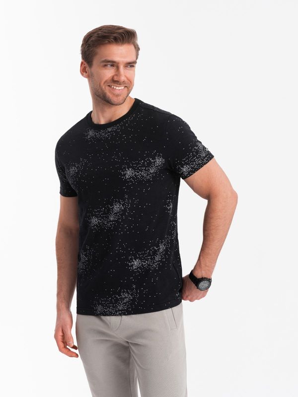 Ombre Ombre Men's full-print t-shirt with scattered letters - black
