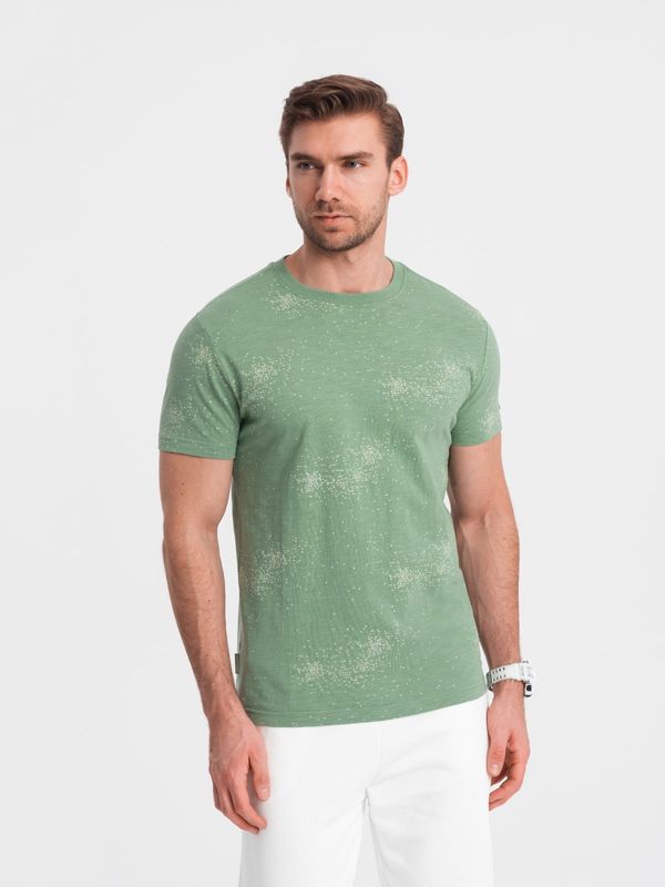 Ombre Ombre Men's full-print t-shirt with scattered letters - green