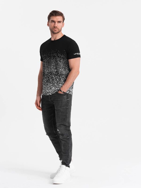 Ombre Ombre Men's gradient print cotton t-shirt - black