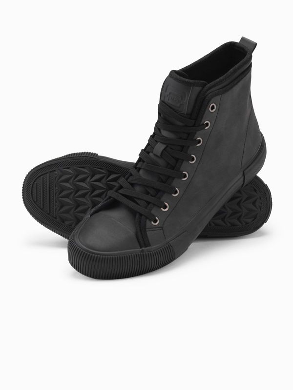 Ombre Ombre Men's high-top sneakers with decorative upper - graphite