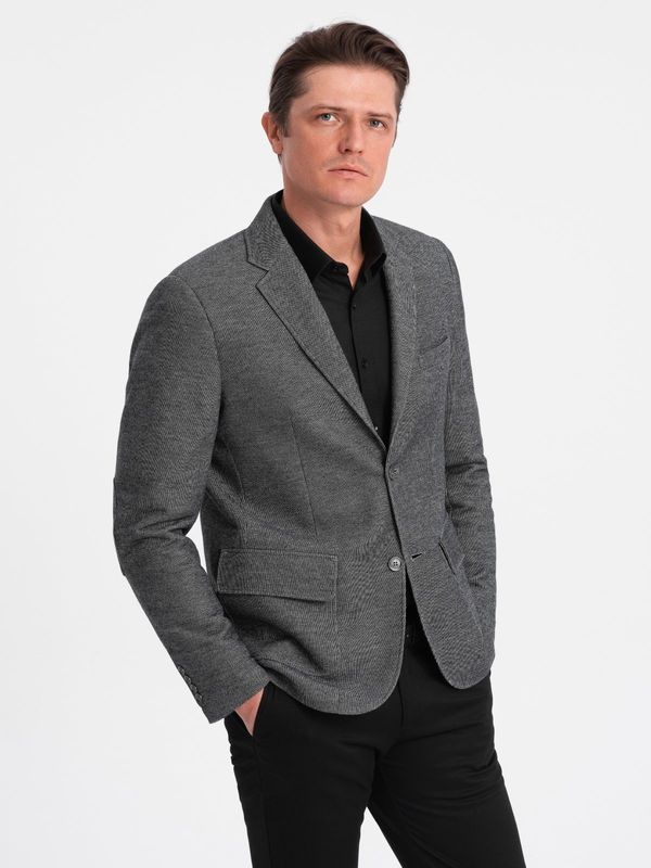 Ombre Ombre Men's jacket with elbow patches - black