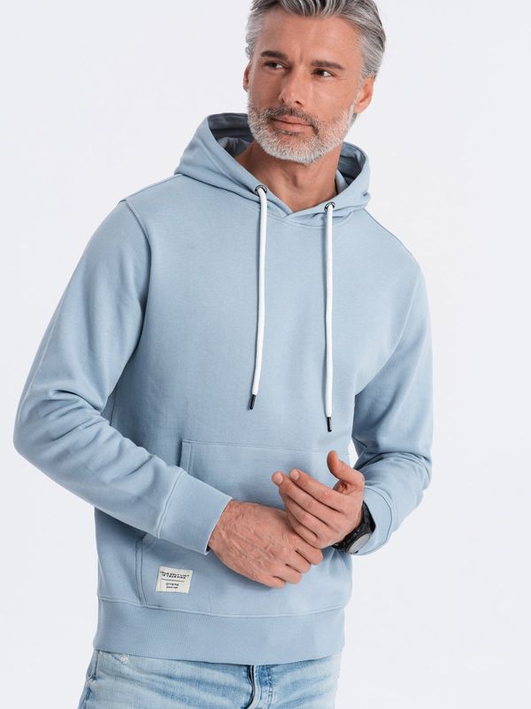 Ombre Ombre Men's kangaroo sweatshirt with hood - blue