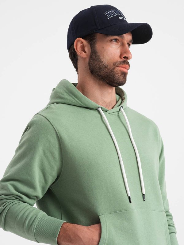 Ombre Ombre Men's kangaroo sweatshirt with hood - green