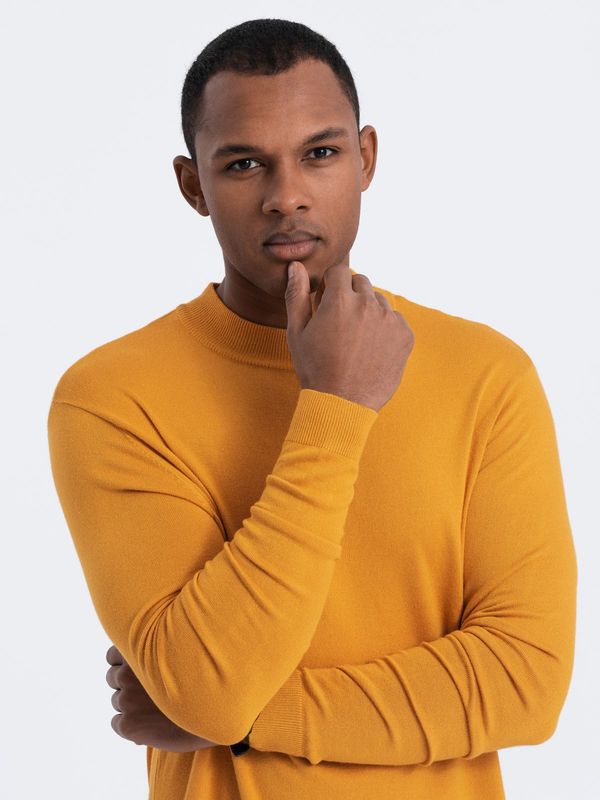 Ombre Ombre Men's knitted half turtleneck with viscose - mustard