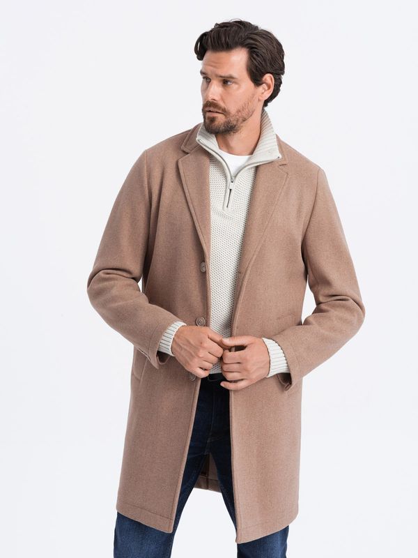 Ombre Ombre Men's lightweight single-breasted coat - beige