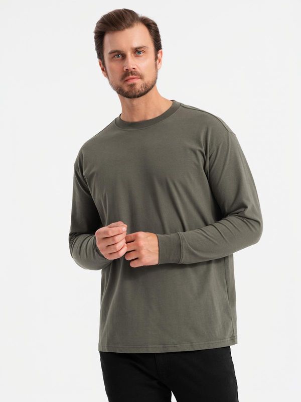 Ombre Ombre Men's longsleeve with zippered polo collar - black