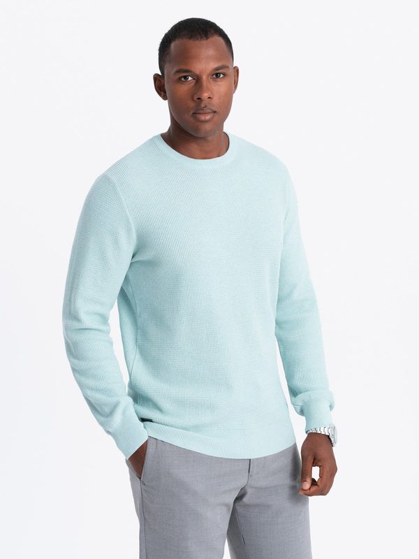 Ombre Ombre Men's mélange structured knit sweater - mint