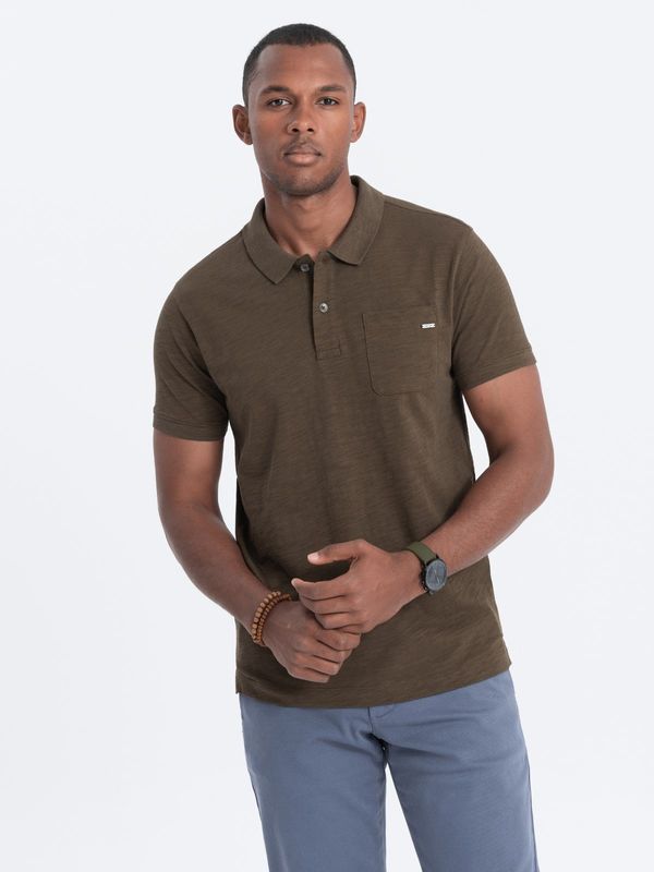 Ombre Ombre Men's polo t-shirt with decorative buttons