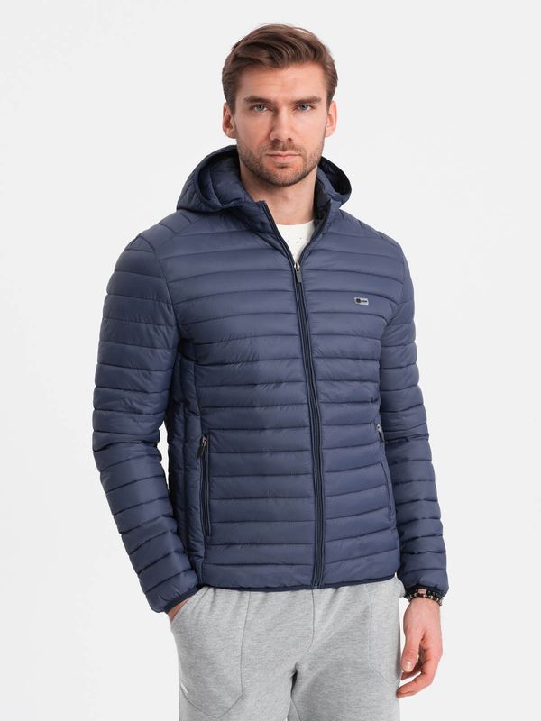 Ombre Ombre Men's quilted bagged jacket - navy blue