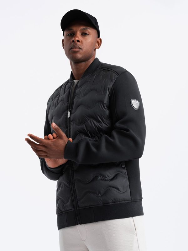 Ombre Ombre Men's quilted bomber jacket - black