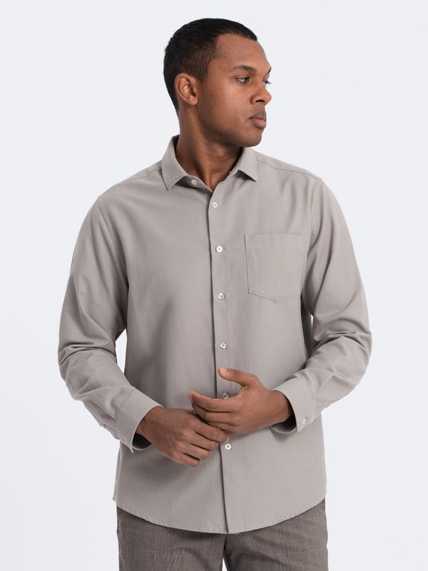 Ombre Ombre Men's REGULAR FIT shirt with pocket - gray