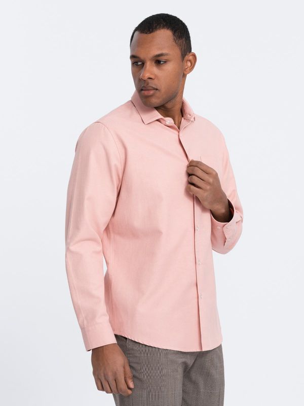 Ombre Ombre Men's REGULAR FIT shirt with pocket - pink