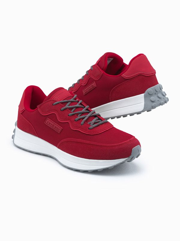 Ombre Ombre Men's shoes sneakers in combined materials - red