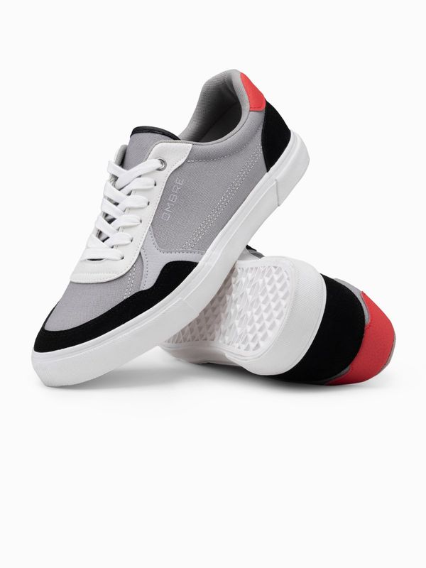 Ombre Ombre Men's shoes sneakers with colorful accents - gray
