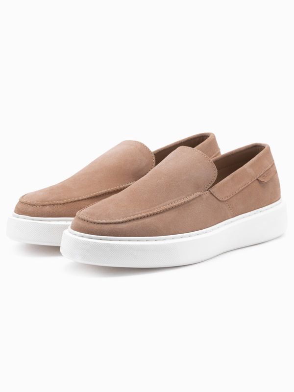 Ombre Ombre Men's slip on half shoes on thick sole - light brown
