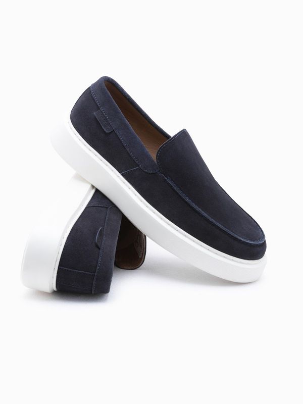 Ombre Ombre Men's slip-on half shoes on thick sole - navy blue