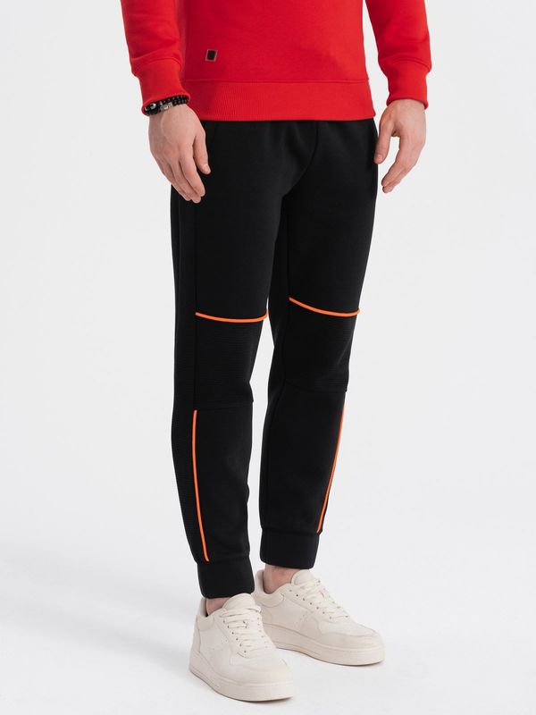 Ombre Ombre Men's sweatpants with contrast stitching - black