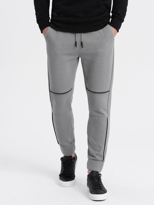 Ombre Ombre Men's sweatpants with contrast stitching - gray