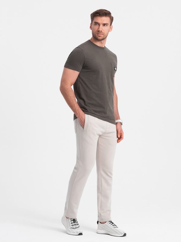 Ombre Ombre Men's sweatpants with unlined leg - light beige