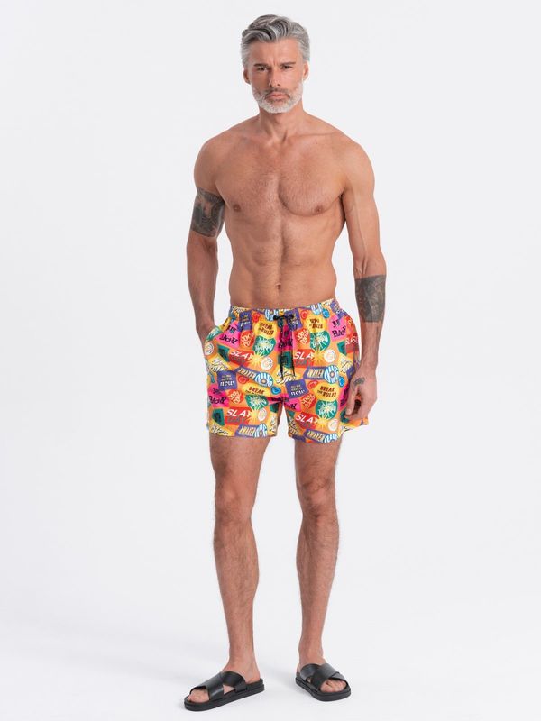 Ombre Ombre Men's swim shorts in lettering - multicolor