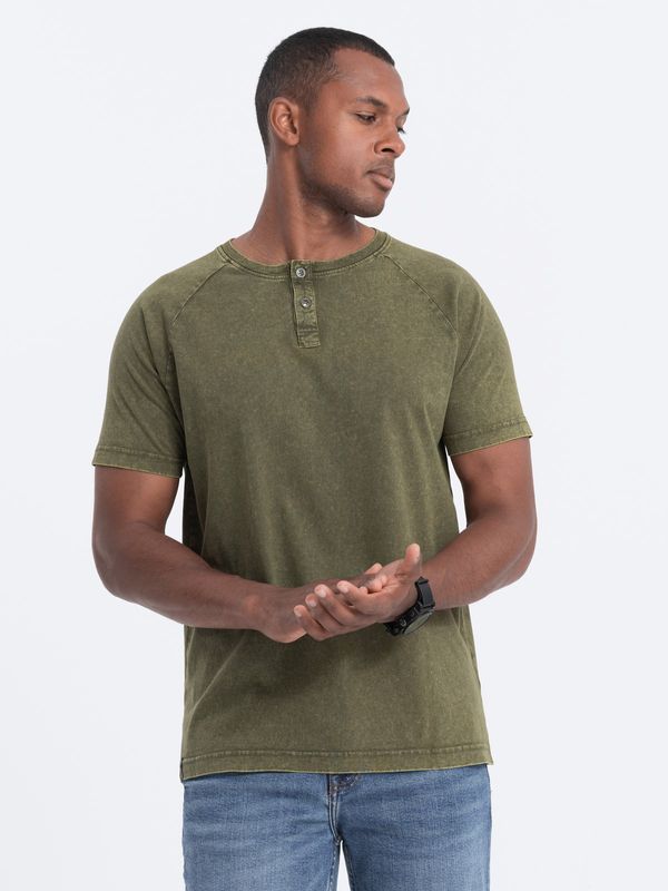 Ombre Ombre Men's T-shirt with henley neckline