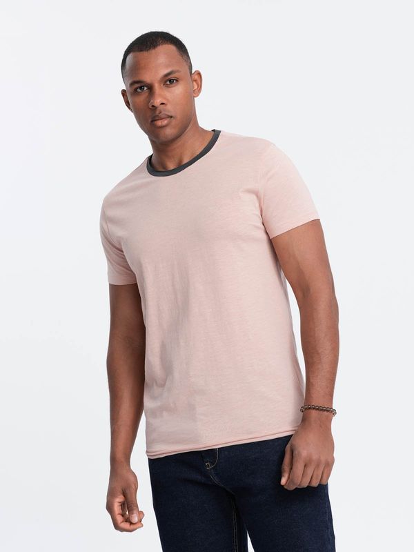Ombre Ombre Men's t-shirt with raw finish - pink