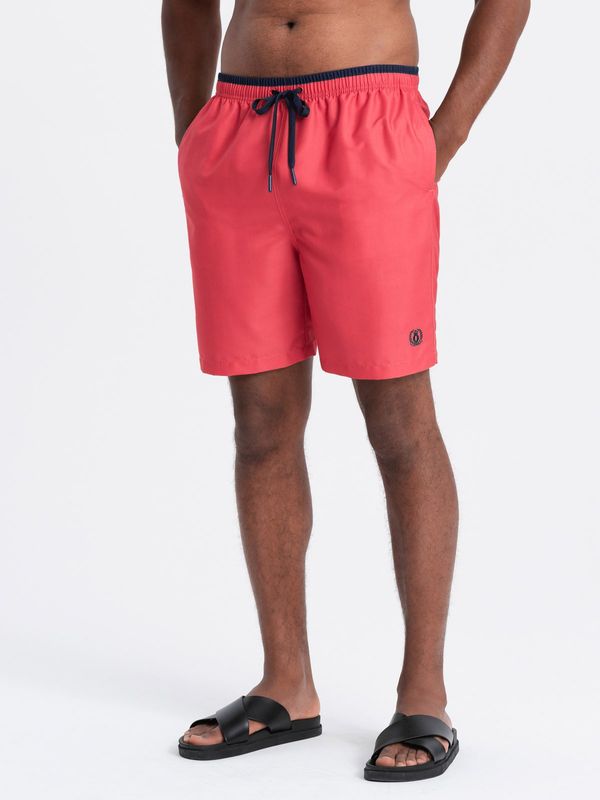 Ombre Ombre Men's two-tone ribbed swim shorts - coral