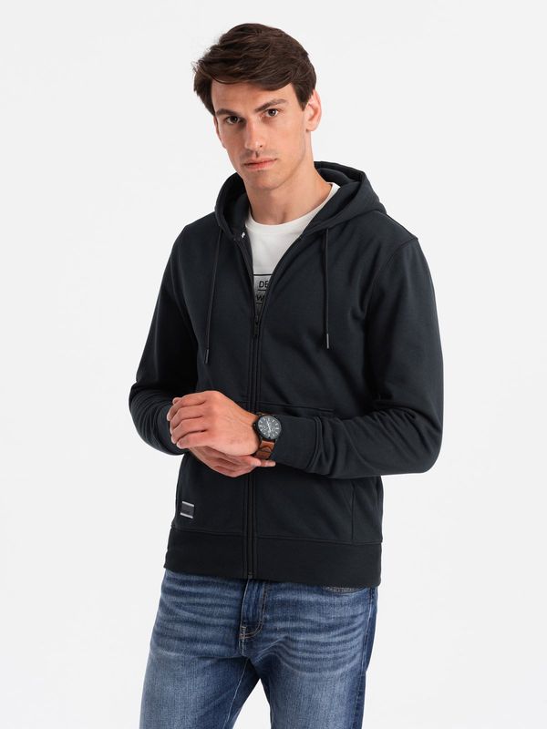 Ombre Ombre Men's unbuttoned cotton BASIC sweatshirt - black