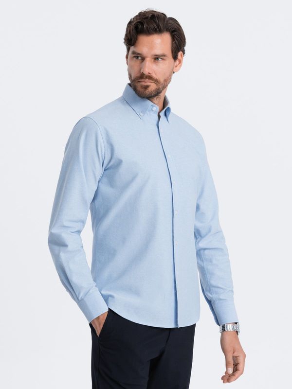 Ombre Ombre Oxford REGULAR men's fabric shirt - blue