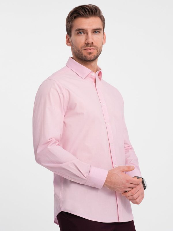Ombre Ombre REGULAR cotton classic shirt - light pink