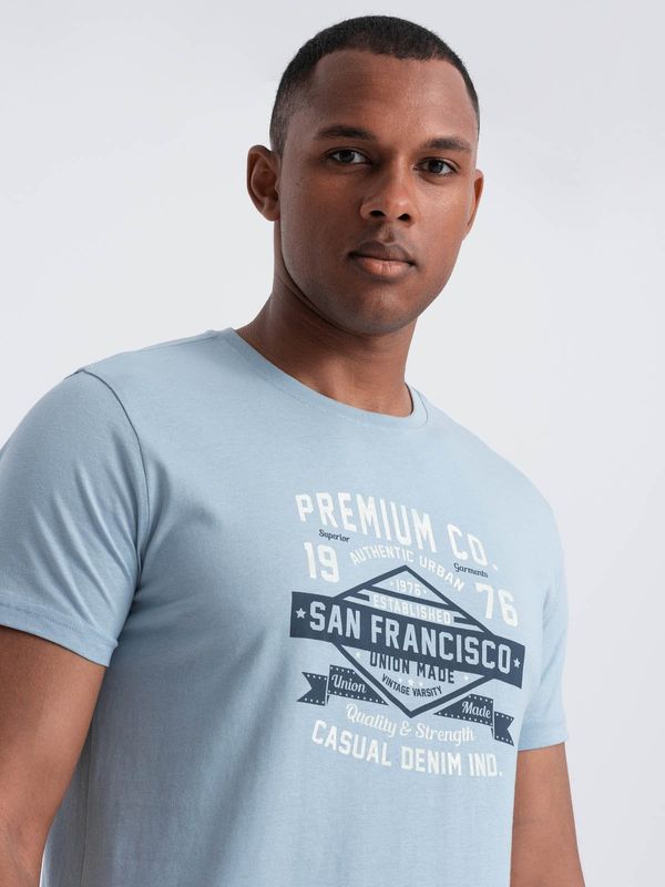 Ombre Ombre San Francisco men's printed cotton t-shirt - blue