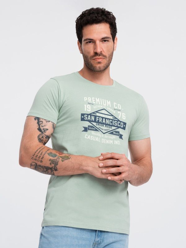 Ombre Ombre San Francisco men's printed cotton t-shirt - mint