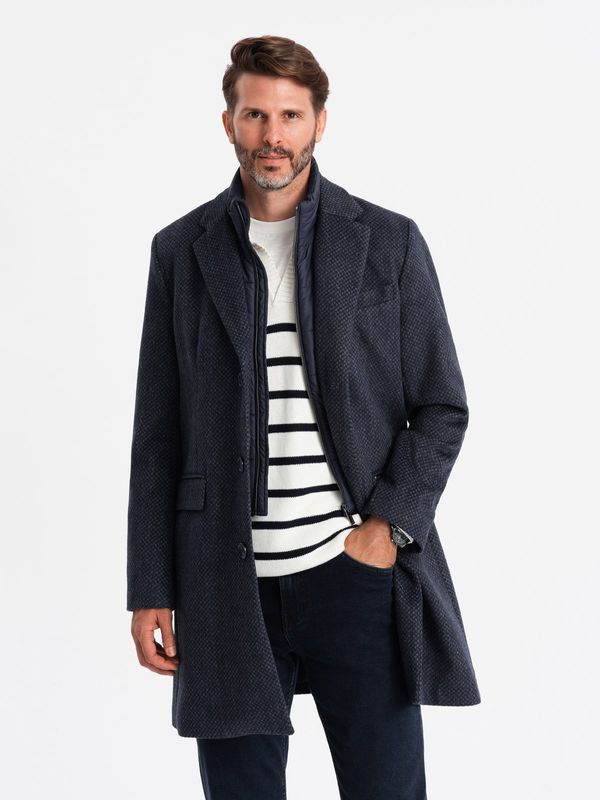 Ombre Ombre Unbuttoned men's wool blend coat - graphite