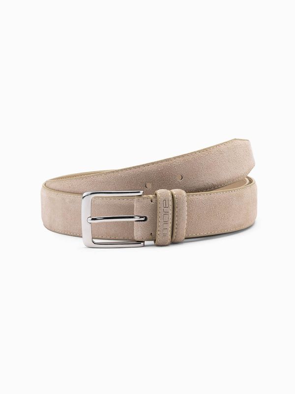 Ombre Ombre Unicolored men's belt in natural suede - beige
