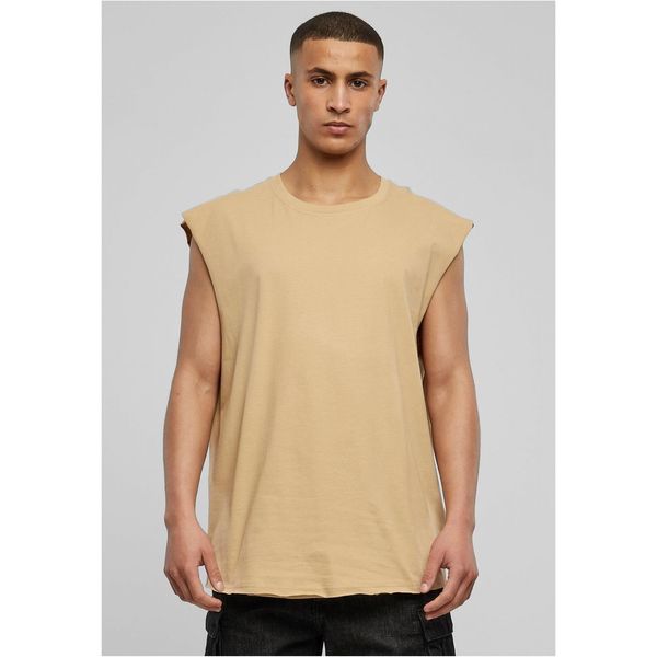 Urban Classics Open sleeveless T-shirt in beige