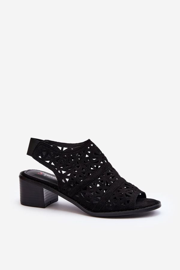 Kesi Openwork high-heeled sandals black Serapina