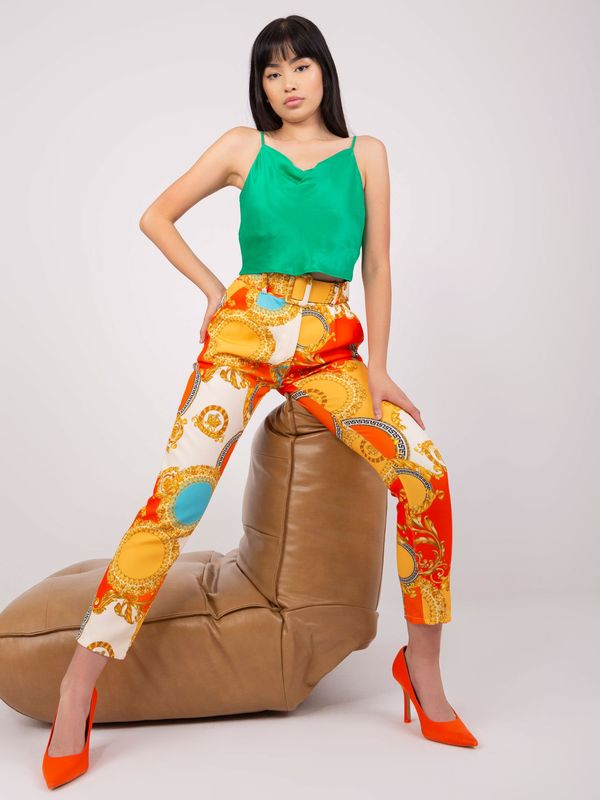 Fashionhunters Orange and dark yellow cigarette pants