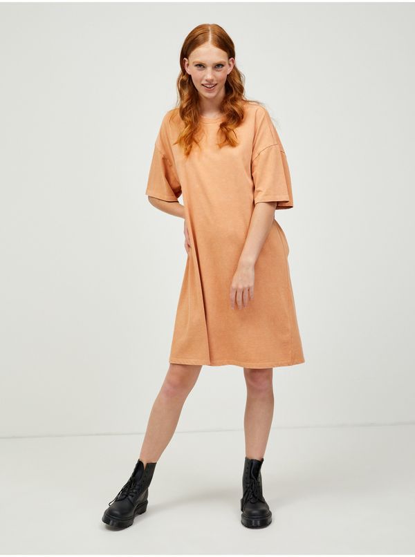 Pieces Orange Basic Dress Pieces Taryn - Women