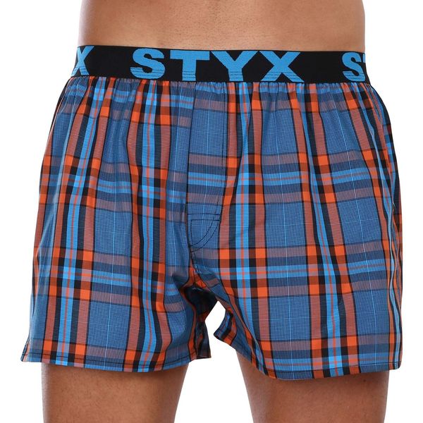 STYX Orange-blue men's plaid boxer shorts Styx