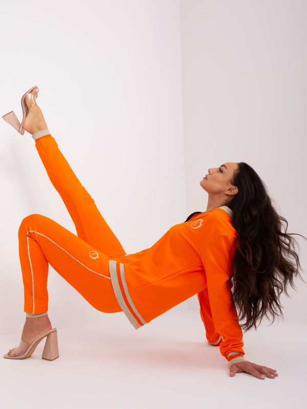 Fashionhunters Orange cotton tracksuit