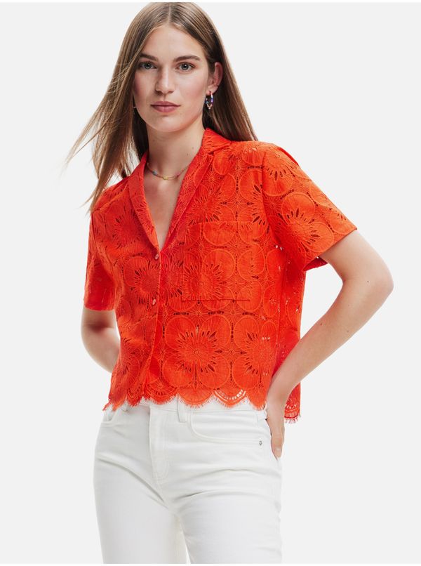 DESIGUAL Orange Desigual Preston Lace Shirt - Women